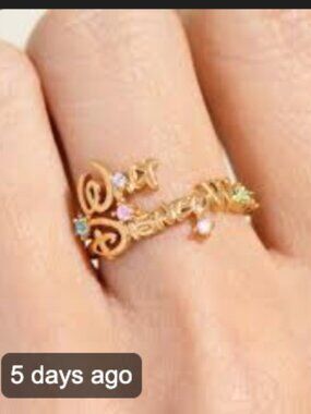Girls Crew Icon Disney Word Ring Size 7